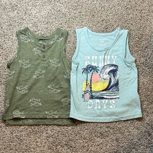 Carter's Green Shark & Blue Surf Tank Tops